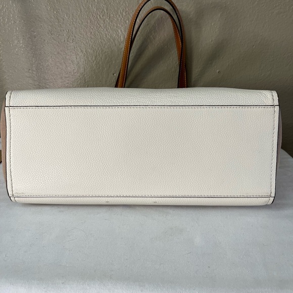 Tory Burch Carson Colorblock Tote New Ivory Leather Bag Style 81957 - Picture 3 of 17